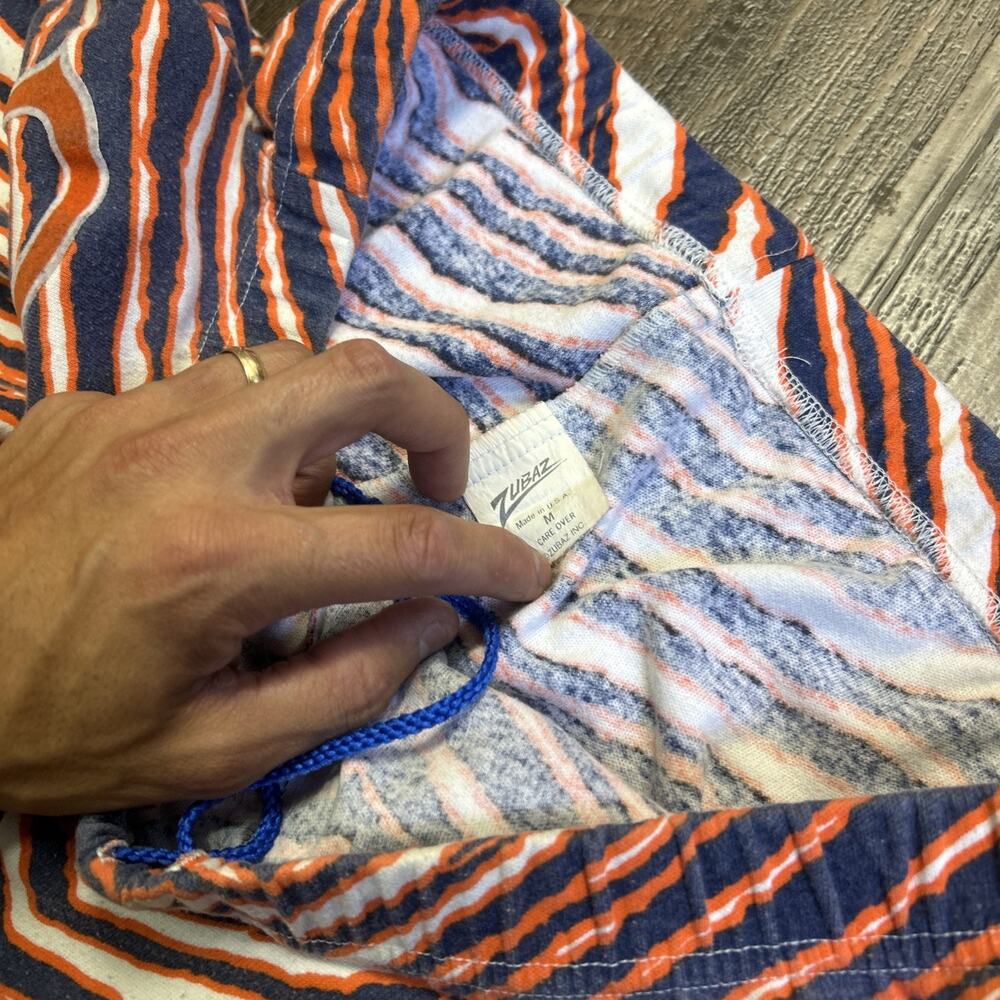 VTG 90’s Chicago Bears ZUBAZ Orange/Navy Striped Hammer Pants SZ M - Cool - Picture 2 of 5